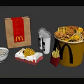 McDonald's Fast Food Meal Including Chicken Bucket Fries Drink And Ice Cream
