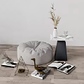 modern sofa stool cushion pedal sofa stool cushion 3d model