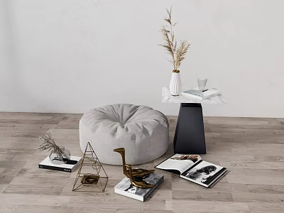 modern sofa stool cushion pedal sofa stool cushion 3d model