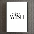 Make a Wish Black and White Typography Framed Wall Art Decorative Print