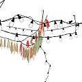 Decorative String Light Chandelier with Colorful Tassels and Glass Bulbs