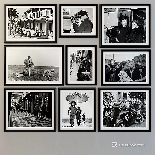 Black and White Human Portrait Collection Featuring Various Figures in Everyday Life Scenes 3d model 