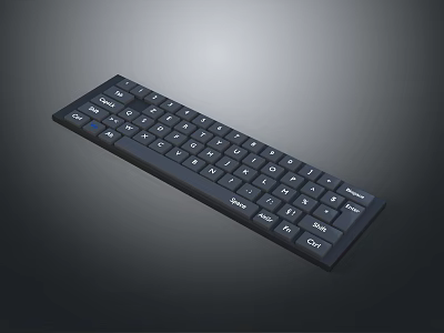 Black Computer Keyboard With Standard Layout Function Keys Numeric Keypad And Durable Design 3d model