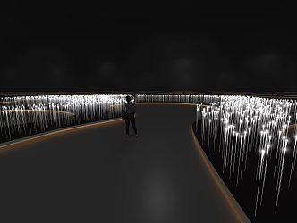 Biennale Line Lamp Light Strip Lamp Art Device Meichen Art Meteor Shower 3d model