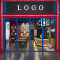 Modern Restaurant Interior With Dining Tables Chairs Pendant Lights And Bar Counter