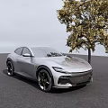Silver Coupe Car With Sleek Modern Exterior Design Parked Near Tree