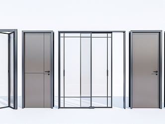 Modern swing door glass door bedroom door folding door aluminum alloy glass door aluminum alloy folding door Changhong glass Changhong folding glass folding door 3d model