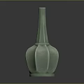 Exquisite Green Vase Sculpture Carved With Smooth Curved Lines And Elegant Design