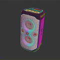 Portable Bluetooth Speaker With Colorful LED Ring Lights And Orange Accents Modern Design