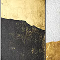 Modern Textured Wall Decor with Gold Black White Canvas Panels for Home Decoration