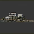 Lakeside Residential Building Surrounded By Trees With Waterfront Deck And Pier