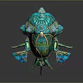 Turquoise Artistic Decorative Object With Bulbous Design Intricate Texture And Colorful Details