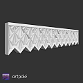 White Wall Decorative Component With Intricate Geometric Patterns And 3D Design