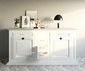 European-style simple storage cabinet decoration combination 3d model