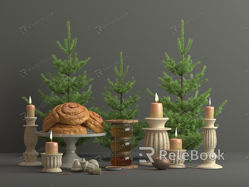 Christmas Decoration Christmas Tree Candlestick Sauce Jam Tableware Christmas Decoration Decoration Display Tea Drain model