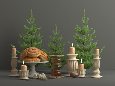 Christmas Decoration Christmas Tree Candlestick Sauce Jam Tableware Christmas Decoration Display Tea Drain model