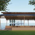 New Chinese Style Pavilion Shape Bridge Pavilion 3d model
