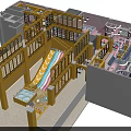 Shopping Mall Kids Play Area Store With Pink Yellow Decor Slides Climbing Structures