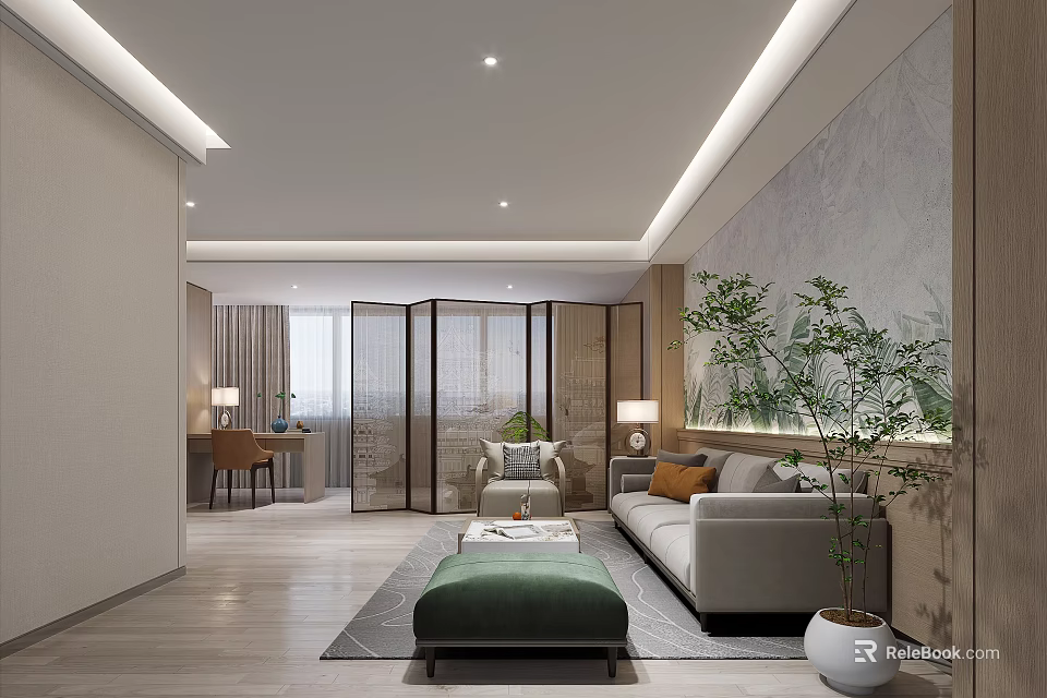 Bright Hospital Outpatient Clinic Waiting Area With Medical Reception And Patient Seating 3d model 