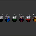 Colorful Variety Of Cargo Ships Displayed Together