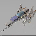 Futuristic Aerospace Spaceship with Advanced Design Structure Aerodynamic Wings and Transparent Cockpit for Space Exploration