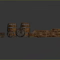 Rustic Wooden Barrels And Crates For Household Storage And Decoration