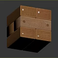 Stacked Wooden Blocks With Natural Wood Grain In 3D Geometric Structure