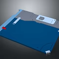 Electronic Device Component With Blue Casing Gray Panel And Red Elements Storage Hardware Part