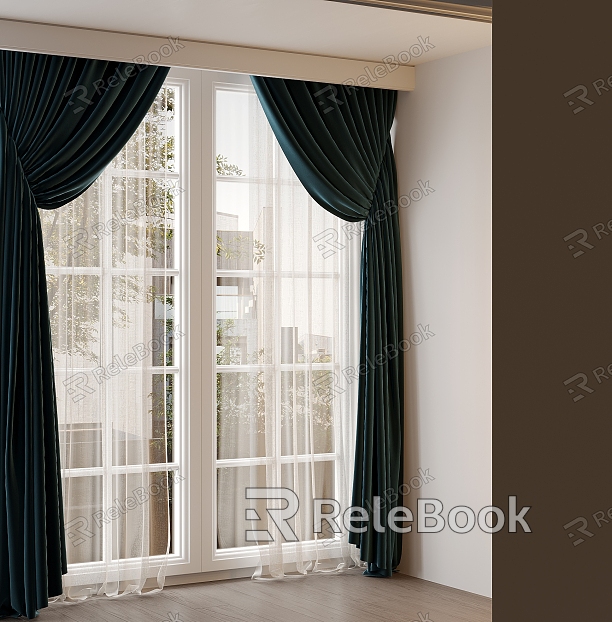 Modern Curtain Screen Window Blinds Dream Curtain Shangri-La Curtain Curtain model