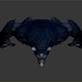 Mythical Blue Wolf Like Creature With Muscular Body And Red Markings