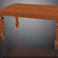 Classic Orange Wooden Table Furniture With Carved Legs And Rectangular Top