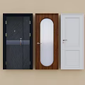Black Brown And White Swing Doors With Arched Glass And Modern Design