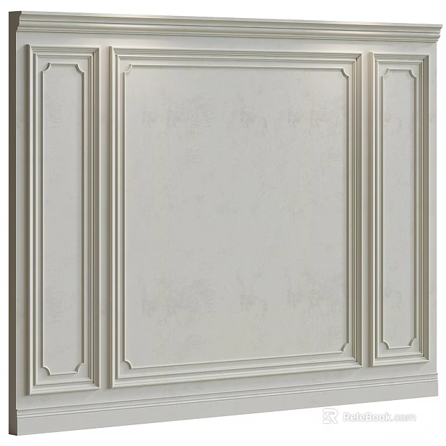 Modern Luxury Background Wall With Elegant Panel Design And Textured Surface 3d model 
