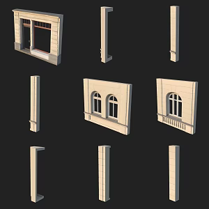 Doors and Windows Window Frame Pillars 3d model