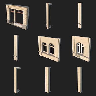 Doors and Windows Window Frame Pillars 3d model