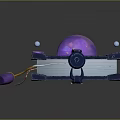 Decorative Book Shaped Box With Purple Sphere Blue Base Pink Lines And Floating Small Balls
