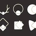 Modern Ceiling Lights with Antler Circular Square and Triangular Shapes for Interior Decor