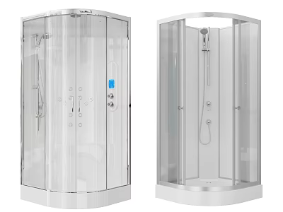 Modern Shower Sauna Enclosure With Clear Glass Doors And Digital Control Panel 3d model