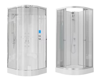 Modern Shower Sauna Enclosure With Clear Glass Doors And Digital Control Panel 3d model