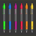Assorted Colored Retractable Ballpoint Pens With Transparent Body For Daily Use