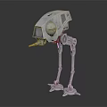 Sci Fi Mechanical Walker Robot Character With Long Legs And Cockpit Structure Design 3d model