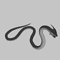 Mythical Green Horned Snake Character with Fanged Mouth and Scaled Body in Game and Movie