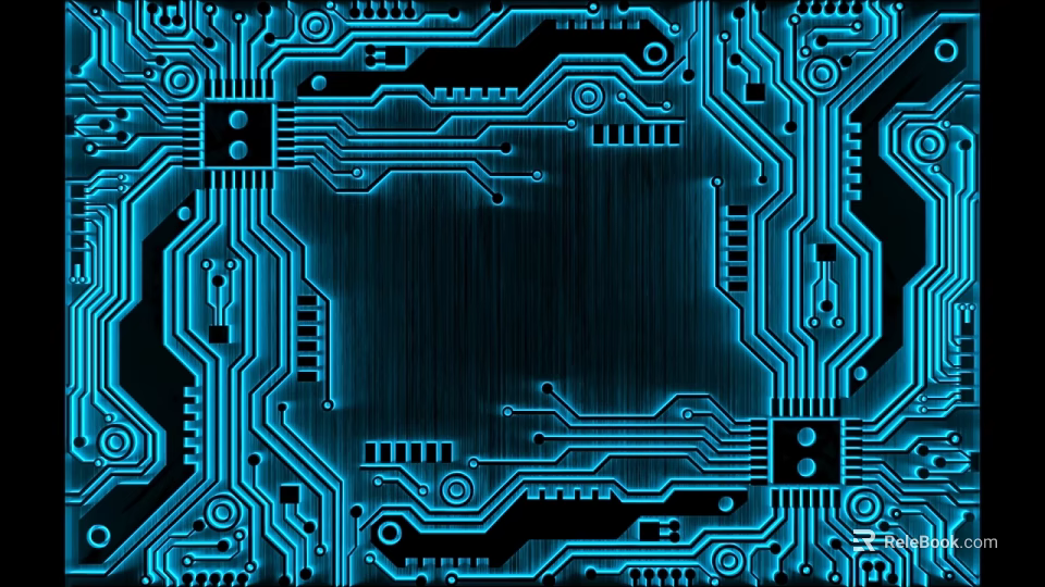 Blue Circuit Board Pattern Decorative Wall Decor with Intricate Lines and Modern Design 3d model