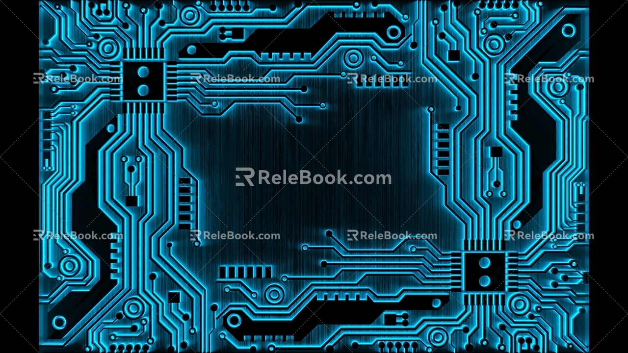 Three-dimensional technology line circuit board 3d model