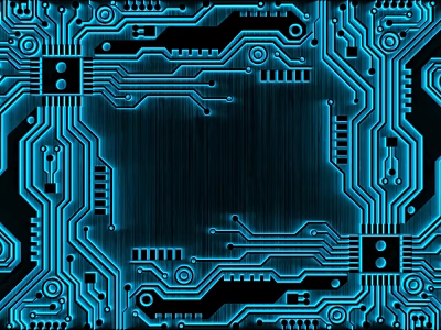 Blue Circuit Board Pattern Decorative Wall Decor with Intricate Lines and Modern Design 3d model