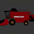 Red Modern Combine Harvester Functional Agricultural Vehicle With Black Accents And Efficient Design