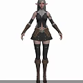 Elven Woman With Silver Hair And Elf Ears In Armor Style Outfit