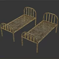 Two Rusted Metal Bed Frames Featuring Vintage Industrial Style For Bedroom Furniture
