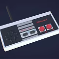 Nintendo Classic Retro Game Controller With Cross Direction Pad And Red Buttons 3d model
