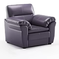 Purple Leather Single Sofa with Comfortable Armrests and Modern Design 3d model